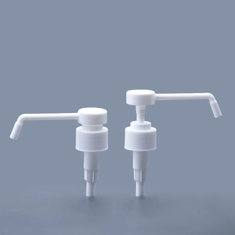 Free sample long nozzle syrup pump dispenser,plastic lotion pump 24/410 28/410