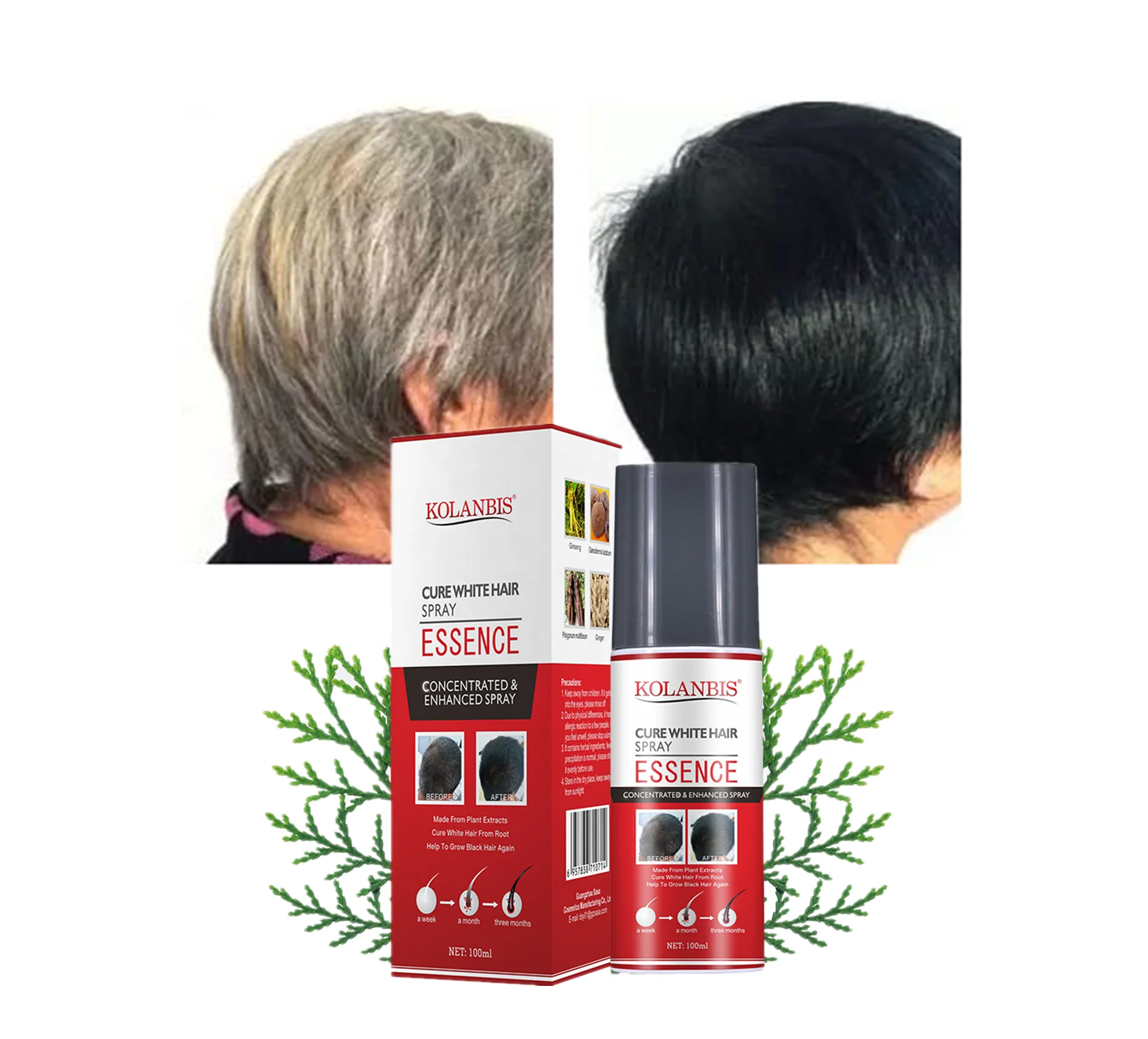 KOLANBIS Black Color Hair Growth Hair Serum Long Lasting Imoprove The Scalp Environment