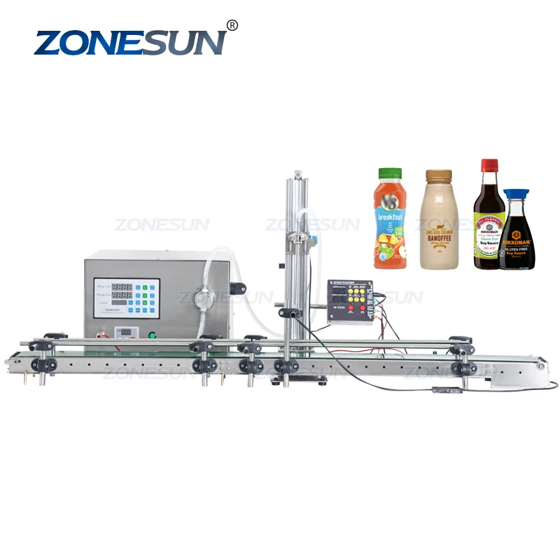 ZONESUN ZS-DTMP1D Automatic Magnetic Pump Small Bottle Liquid Beverage Filling Machine With Diving Nozzle