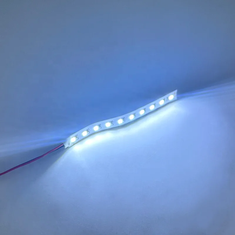 Cold White 4 inch 6.3V DC Pinball Bonus LED strip 10 SMD PCB with 194 #47 Clip connector