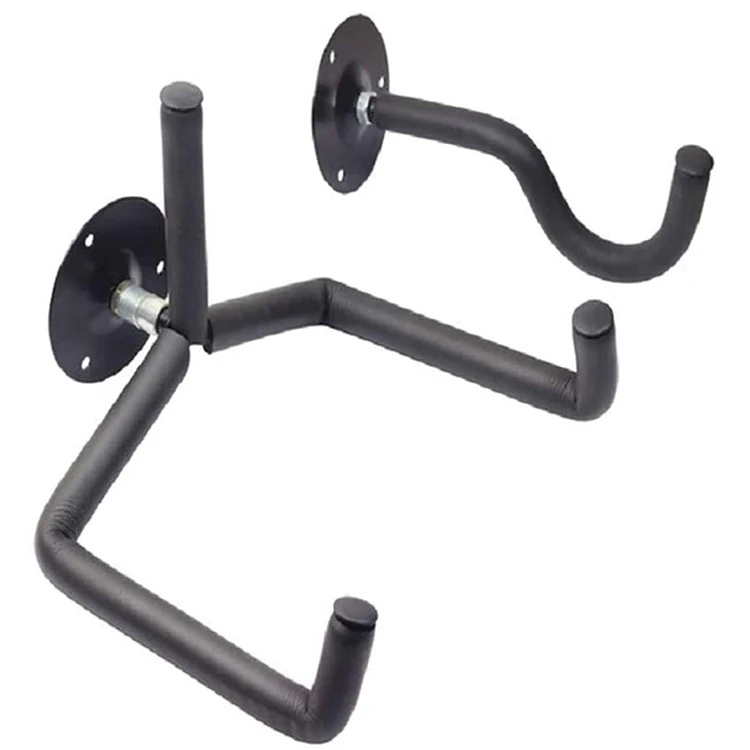 JH-Mech Vintage Black Adjustable Vertical Floor for Acoustic Electric and Bass Electric Stand Up Guitar Hooks