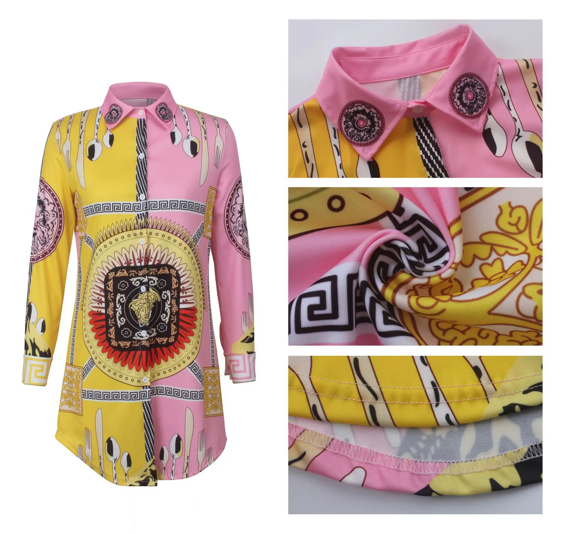 
BN-ZR12 Woman Clothing Shirt Dress Casual Dress Girl Lady Women Spring Summer Autumn Winter Loose Print 2 Pcs High Qualiy Adults 