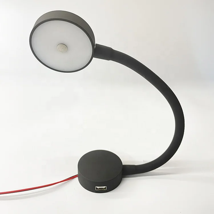 NEW designed cool white DC12V 24v black adjustable reading light for RV motohome gooseneck