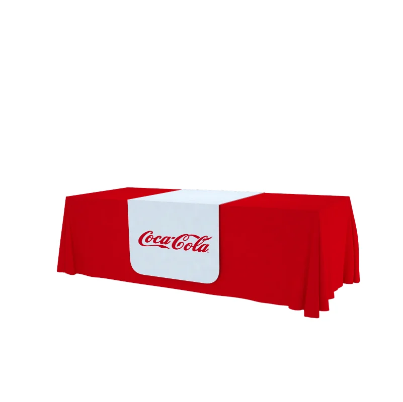 Custom Printed Trade Show Advertising Stretch Rectangular Table Cloth Spandex Table Cover Customized 100% Polyester