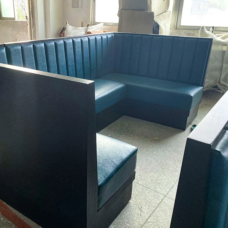 New Trend Cafe Table Set Restaurant Chairs Metal Commercial Restaurant Booths with Tables Wooden Wood Modern Solid PU Leather