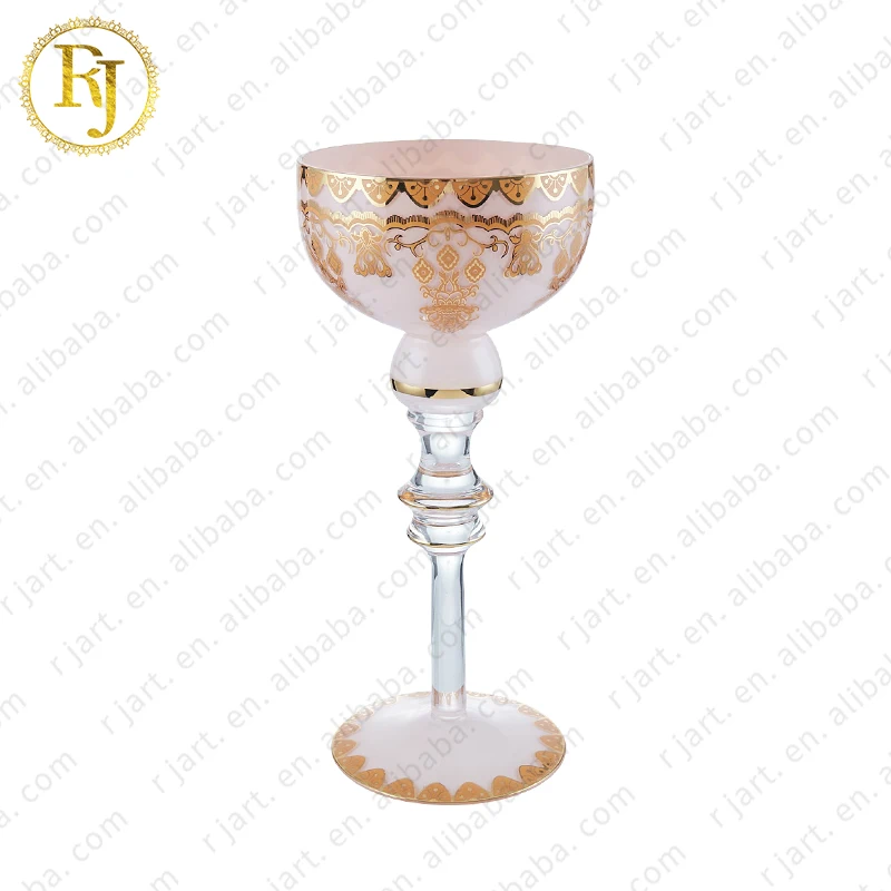 Uzbek Kazakh Glass Gold Pattern Skidki Idishlar Muslim snack ceramic plate fruit Chinni Posuda fruit bowl glass footed