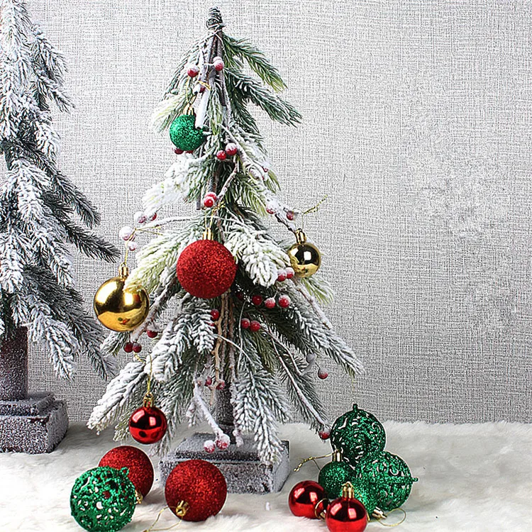 Luxury Round Hanging Christmas Tree Balls Decoration White Plastic Christmas Ball And Tree Ornaments Home Decor 2024
