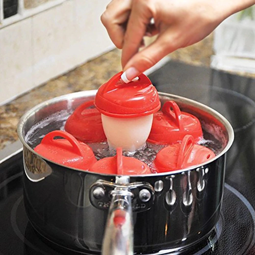Non-stick Silicone Kitchen Baking Gadget Egg Poachers Cooker Accessories Hard Boiled Egg Boil Cooker Boiler Egg Cup Cooking Cook