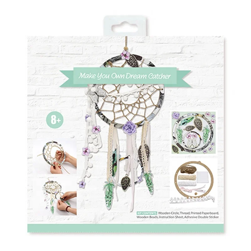 Children Paper Craft Educational DIY Toys Set Wall Hanging Make Your Own Dream Catcher Kit for Kids