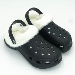 2021 Hot High Quality Cheap Couple Winter Fur Furry House Slides Slippers Men Women Plush  Hole Shoes