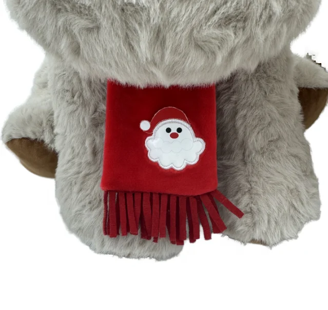 Soft Plush Reindeer with Red Scarf Stuffed Animal Toy Elk for Children Christmas Gift and Home Decoration