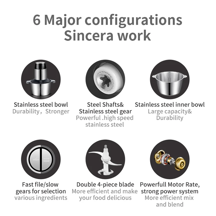  1.8L stainless steel home restaurant machine electric meat mincer grinder food fruit vegetables