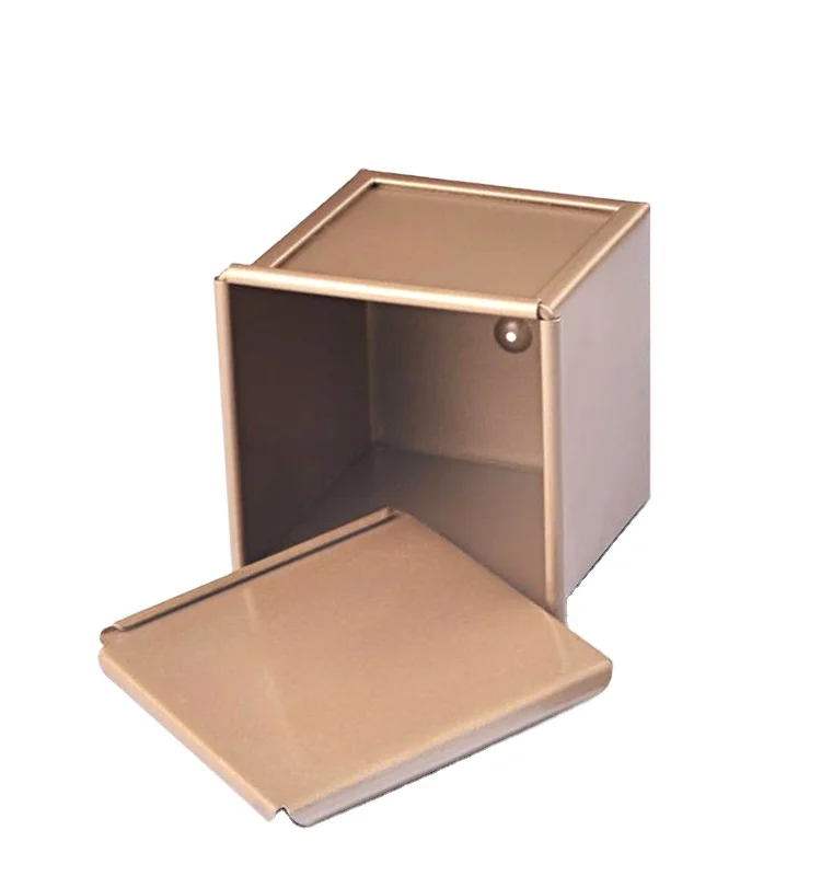 New Product Ideas 2025 Home and Kitchen 6cm 10cm Gold Baking Mold Square Water Cube Toast Box Loaf Tin Cake Bread Mold With Lid