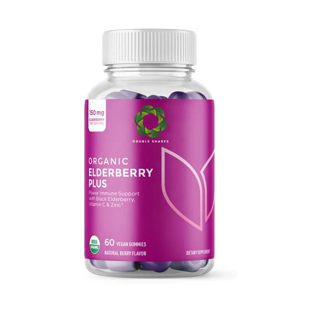Натуральная Органическая Бузина плюс мармелад, Органическая черная Бузина с цинком и витамином С, добавка иммунной поддержки