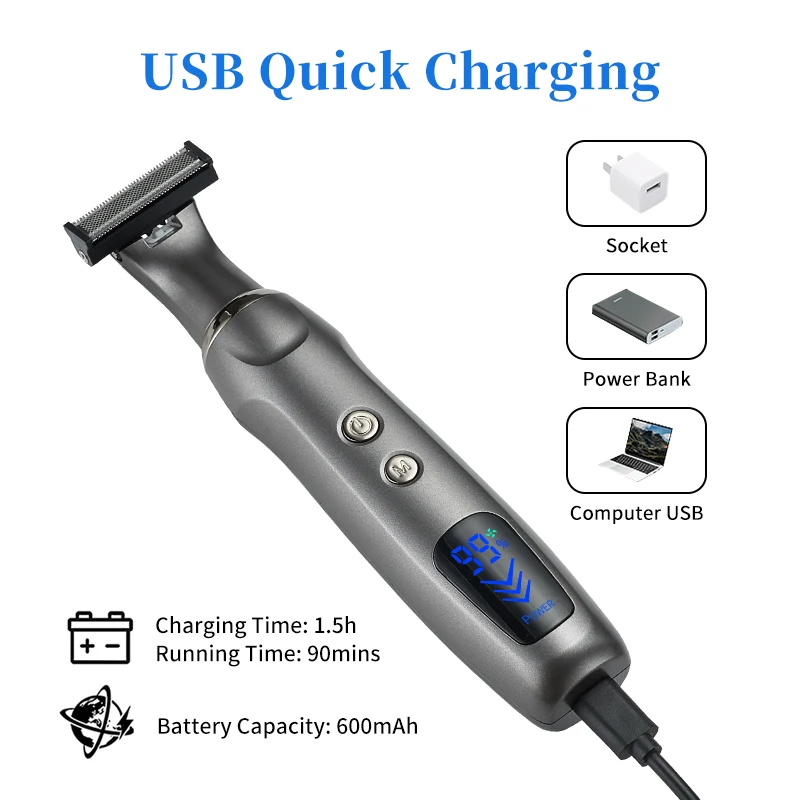 T Blade Edge Trimmer Shaver Kit Body Trimmer Waterproof Professional Rechargeable Electric Beard Shaver For Men