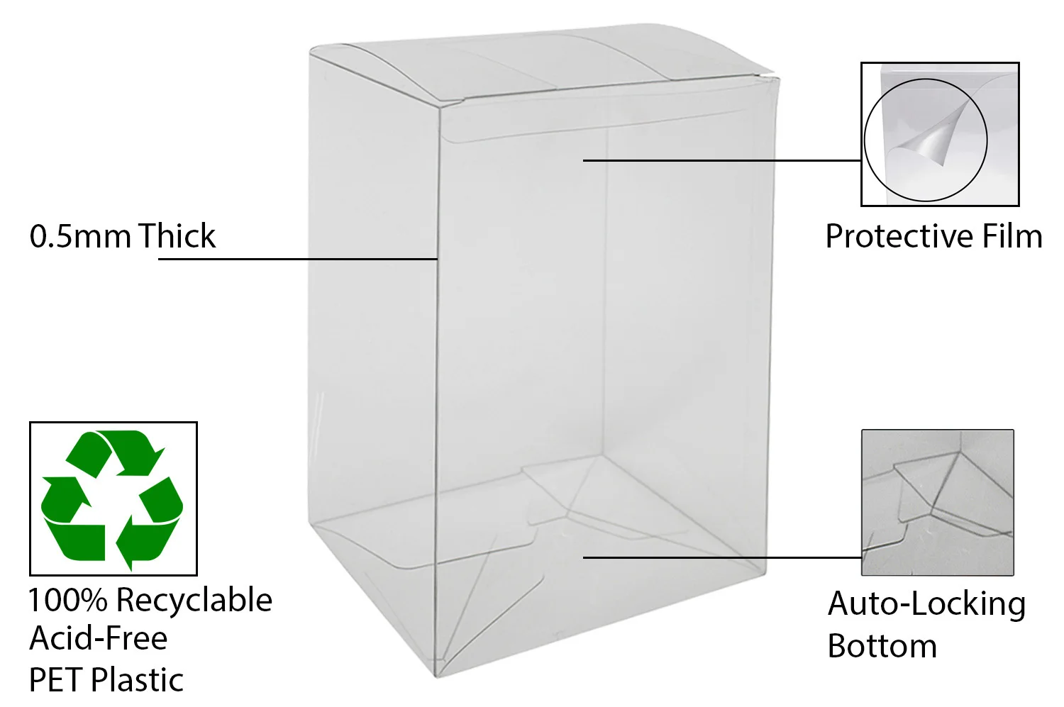 Custom Size Plastic Clear PET PP Packaging Box Thickness 0.5mm  Funko Pop Protector