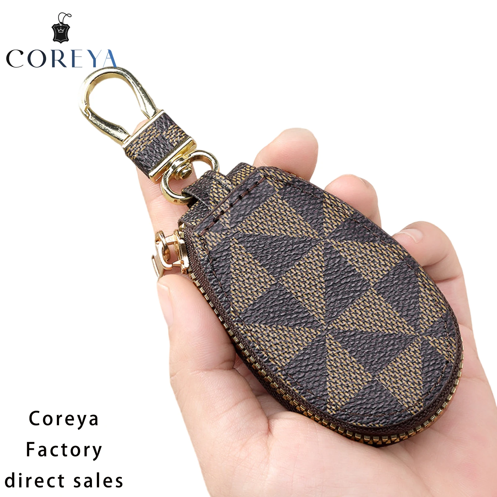 Large Capacity Multifunctional RFID Blocking Keychain Storage Pouch Fashionable Simple and Small PU Car Key Bag