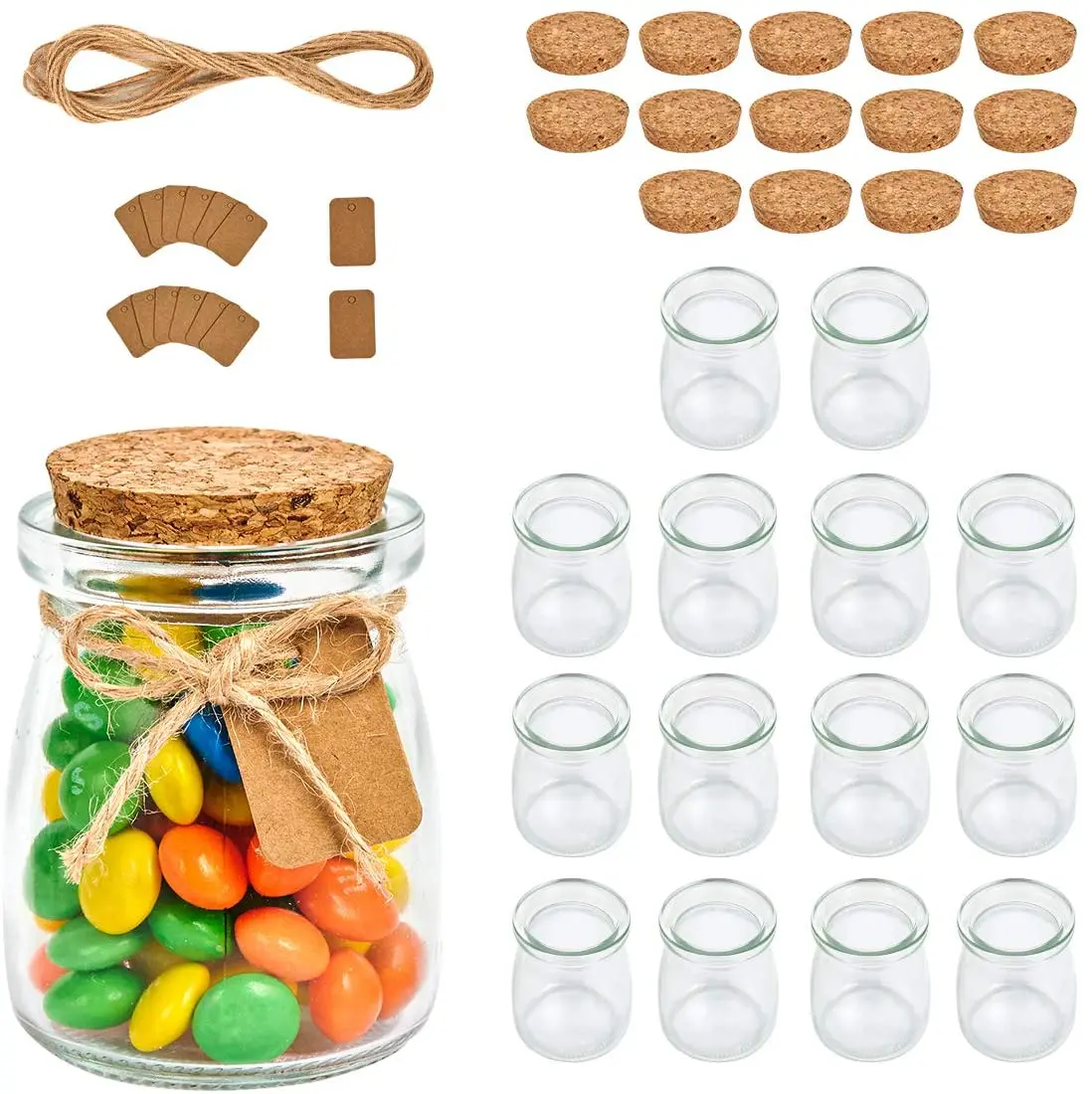 4 OZ Glass Bottle empty 150 ml Pudding Glass Jar glass container For Milk Yogurt With Plastic Cap 100ML 150ML 200ML wholesale