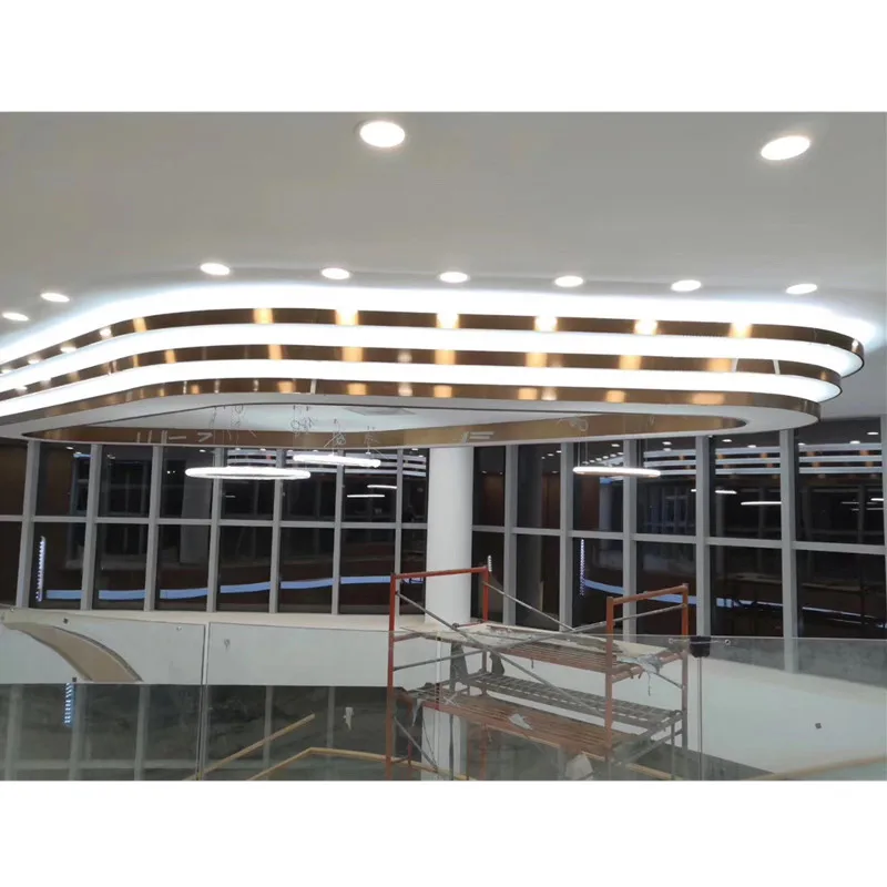 Custom Ceiling Metal Profiles Rose Gold Stainless Steel Curved Strip Decorative Trim