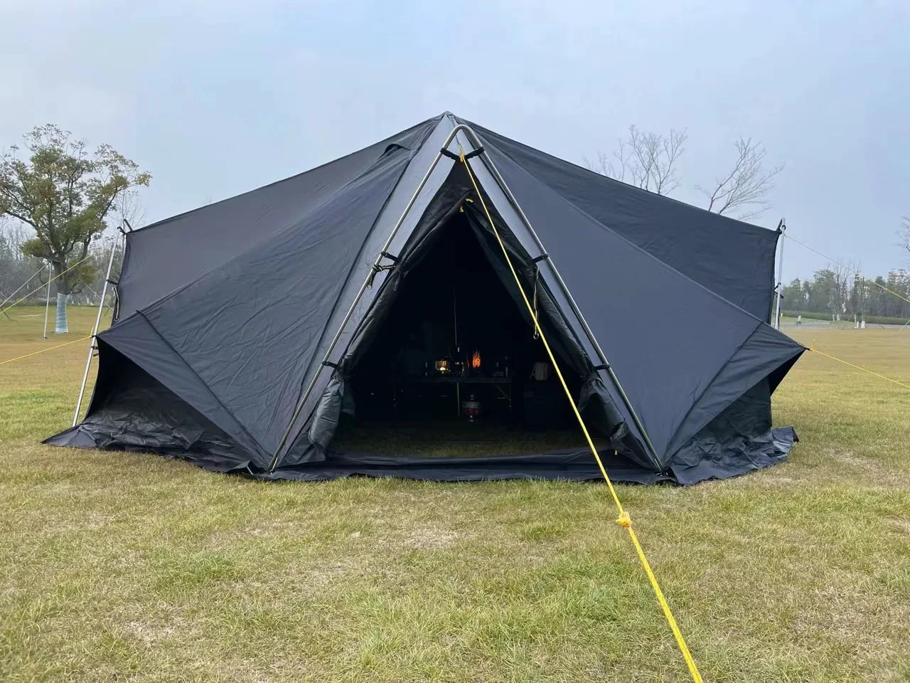 Outdoor shelter camping tent pyrmaid indian style extended shape family party event tent