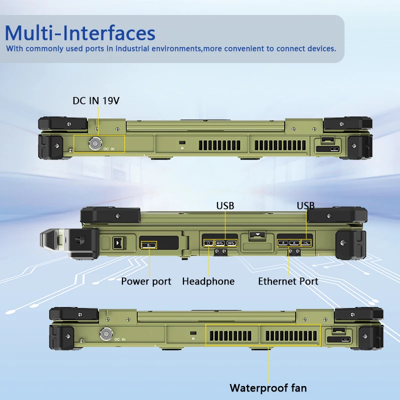 15.6' TFT LCD support Intel Core I7-11390H, I5-11320H, I7-6600U built-in 11.1V OUT battery upward portable industrial computer