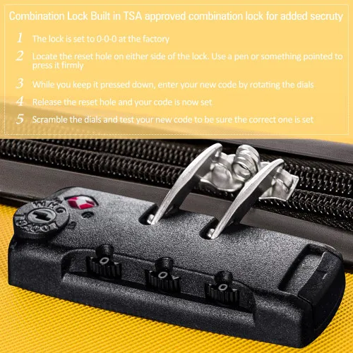 USA Free Shipping Expandable ABS Plastic Lightweight Suitcase Sets Travel Luggage with TSA Lock