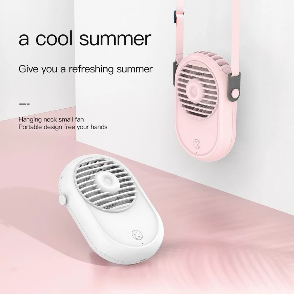 2023 Hands-free Mini Portable USB Rechargeable Outdoor Sports Lazy Hanging Neck Band Waist Wrist Portable Fan