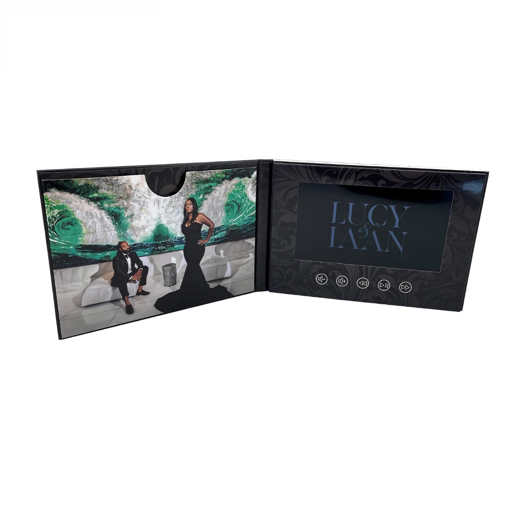 7 inch video card digital gift card video book for invitation  wedding invitation card video with lcd screen