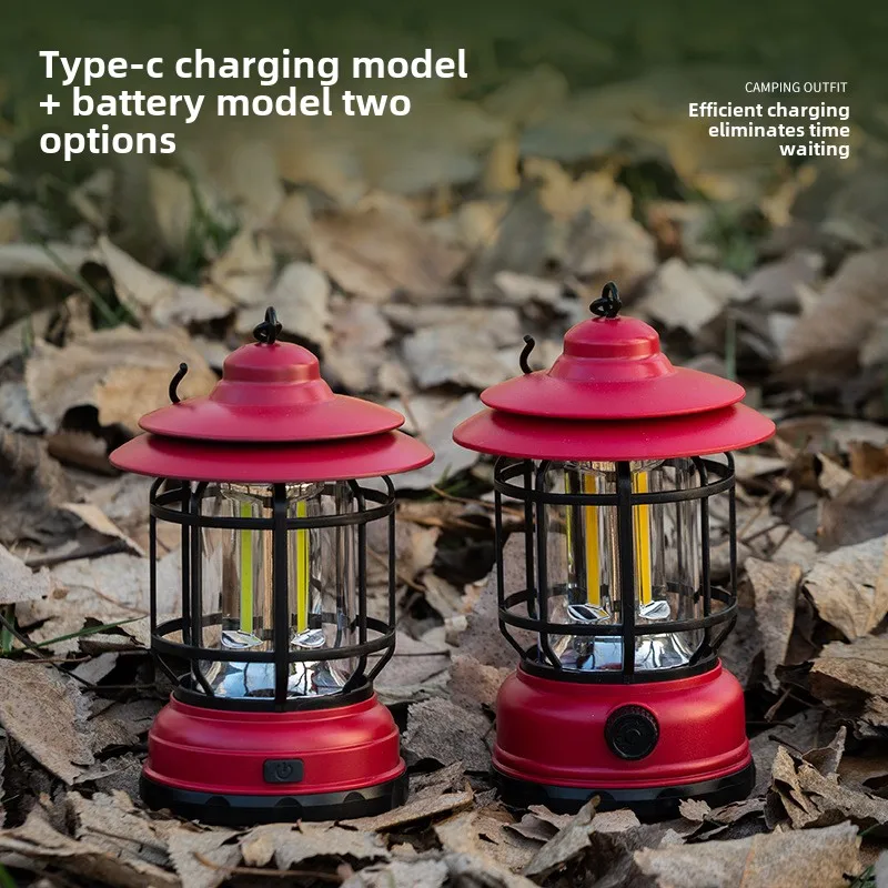 Rechargeable Outdoor Camping Satchel Light Long Battery Life Horse Lantern Camp Tent Atmosphere Lighting Stylish LED Lantern