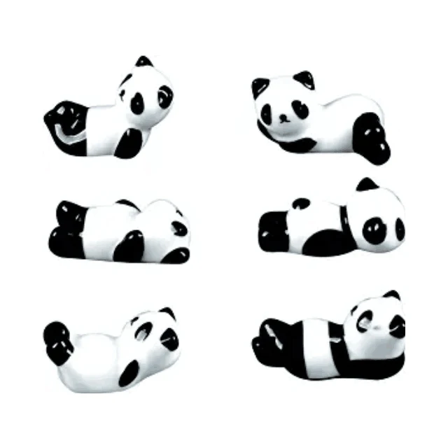 Wholesale ceramic custom cute panda exquisite compact chopsticks rest