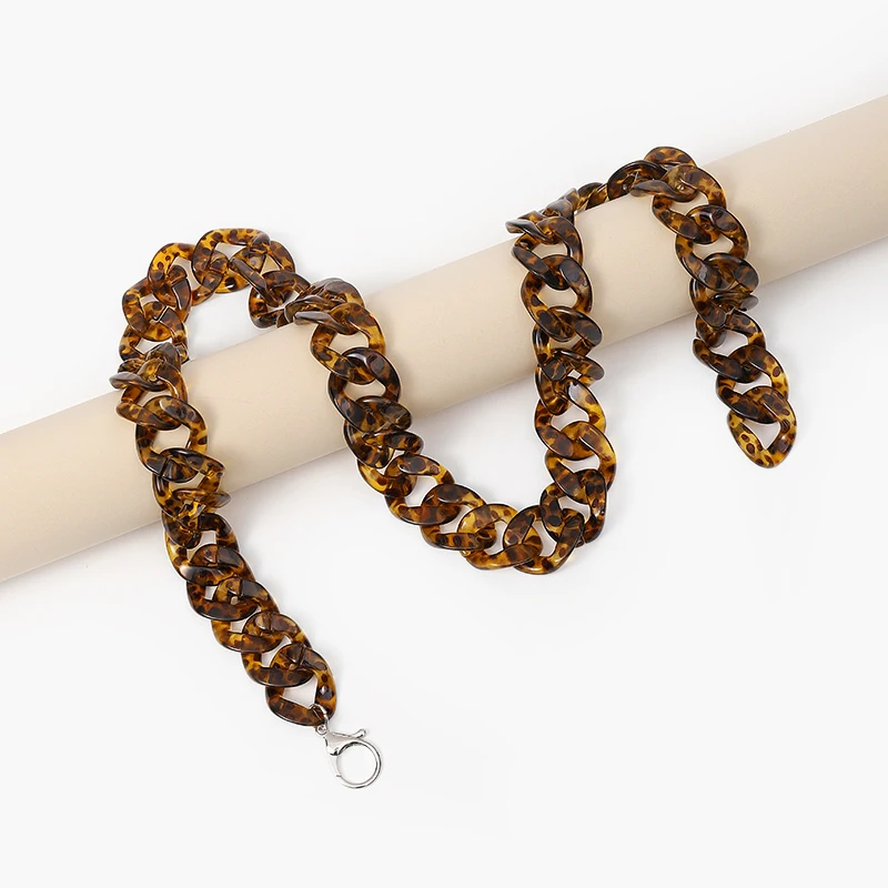 FM the latest fashion acrylic set color resin synthetic fashion casual decorative skirt waist chain fashion belts for ladies