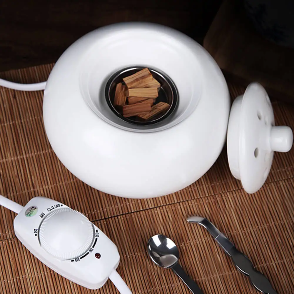 Luxury Adjustable ceramic electric censer, electric incense burner, electric burner for incense beads incense blocks