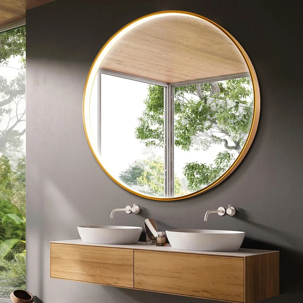 New Design Anti-Explosion Defogger Framed Smart Bathroom Light Mirror Wall Mounted LED Mirror