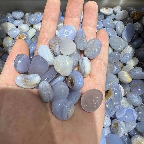 Natural Blue Agate Tumbled Stone Poinshed Blue Lace Agate Tumbled Stone Healing Stone Gravel Chips For Aquarium
