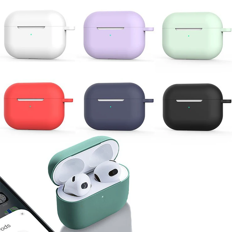 Водонепроницаемый Мягкий силиконовый чехол для Airpods с логотипом на заказ брелоком 1/2 и 3 Pro