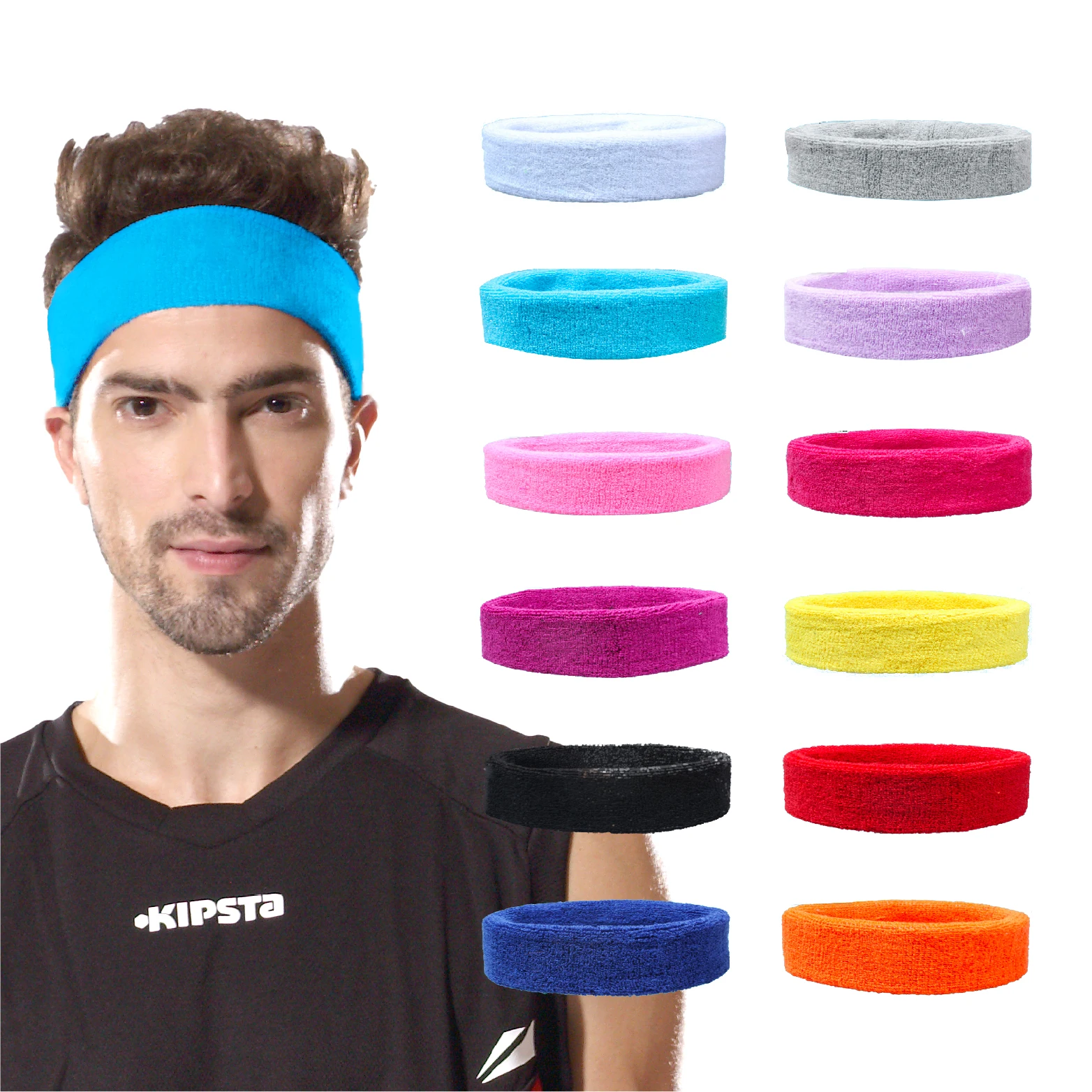 Wholesale No Minimum Manufacturer Customized Logo Headband Cheap Custom Sports Head Sweatbands