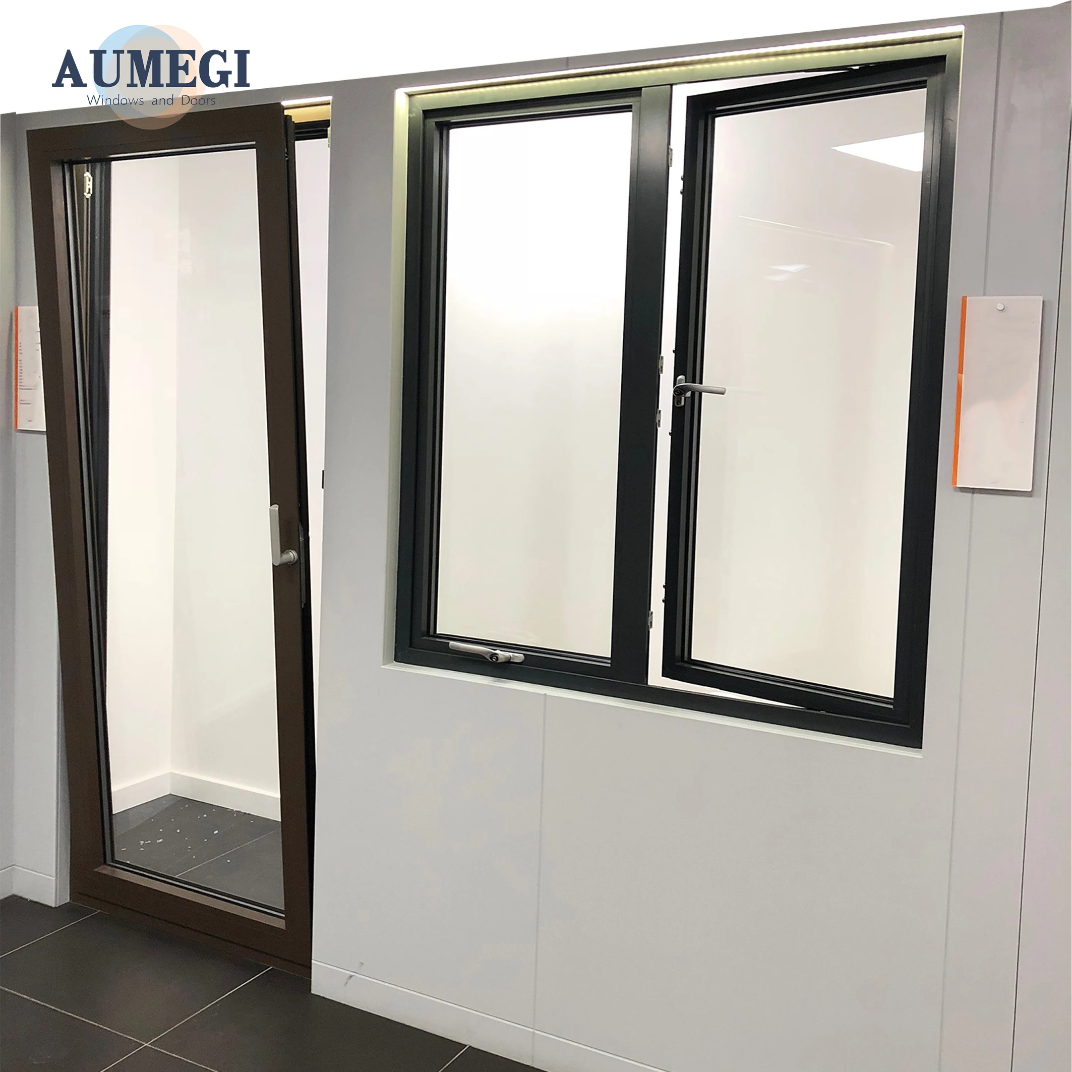 Aumegi Living Room Soundproof Glass Aluminium Casement Window Casement Window With Screen Aluminum Tilt And Turn Window
