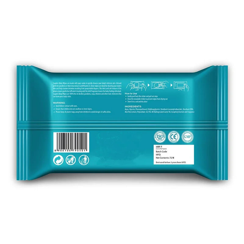 biodegradable hypoallergenic soft cleansing baby wet tissue