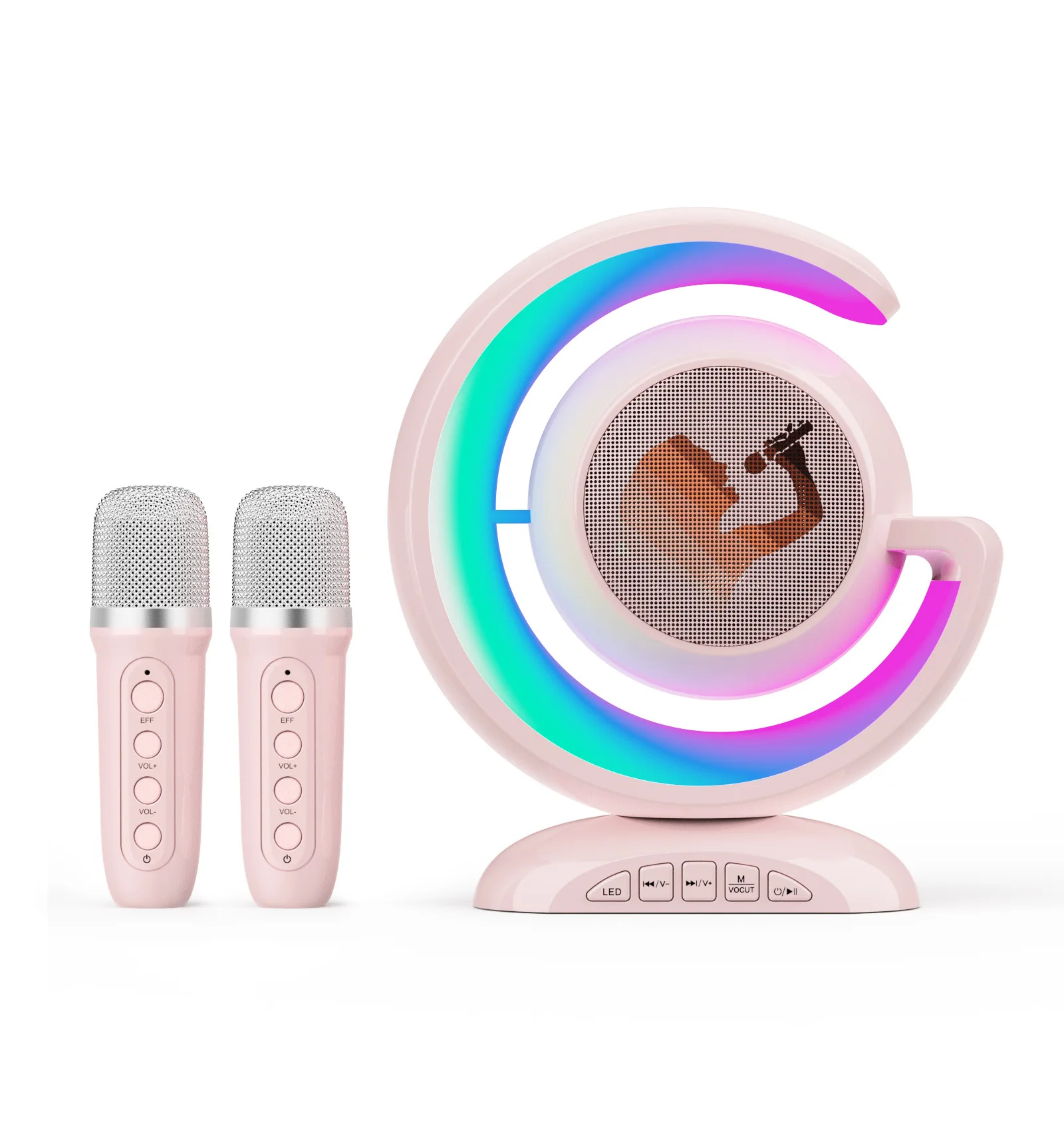 Красочный светодиодный свет YS-110 портативный беспроводной караоке-динамик с микрофоном Y1 AUX Коммуникационный Источник питания переменного тока