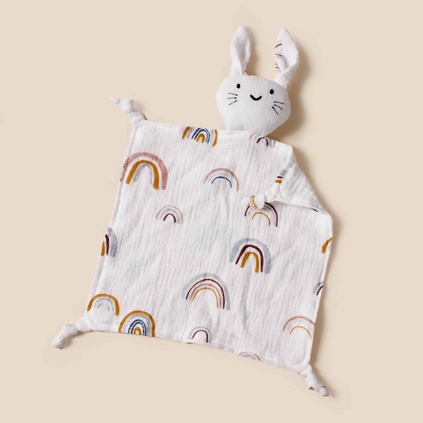 2023 New Cotton Gauze Bunny Lovey For Newborn Baby 30x30cm Rabbit Comforter Toy Infant Security blanket