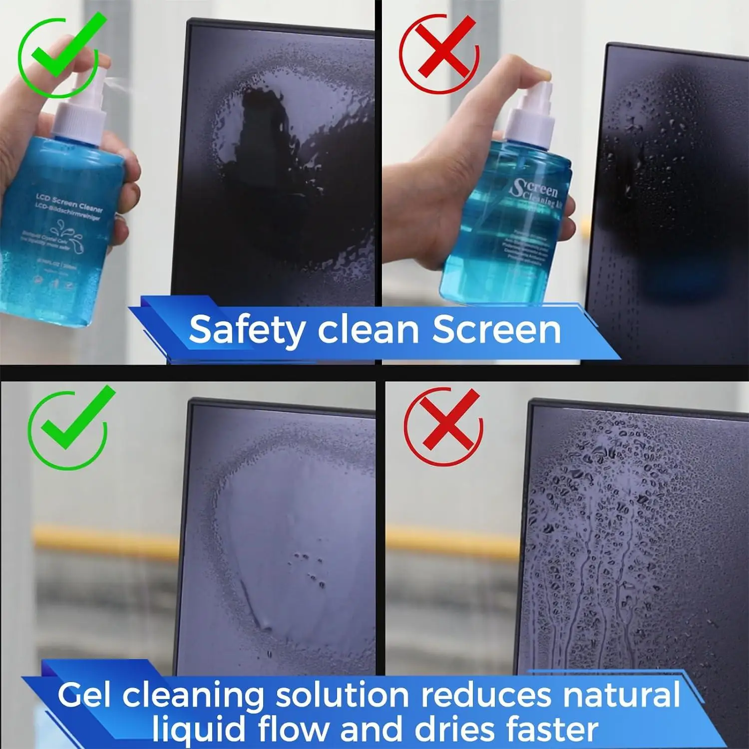 60ML 2 In 1 Screen Cleaner For Phone Lcd Tv Laptop Computer Spray Screen Cleaner Monitor Screen Cleaning Kit