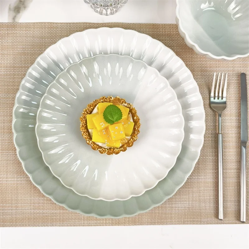 Sample Available Stoneware Set China Ceramic Dinner set Customized Themed Nordic Porcelain Dinnerware Crockery Restaurant Used