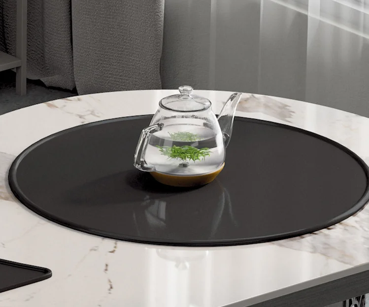 Chinese Style Stainless Steel Custom White Marble Coffee Kung Fu Tea Table and chair sets