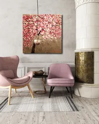 The Best Quality Golden Large Wall Oil Paintings Embossed Street Canvas Art Knife Painting