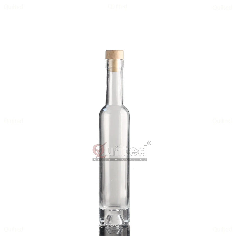 200ml 375ml 500ml clear icewine glass bottles round shoulders slim ice wine Whisky olive oil Long Neck Empty Spirit Glass Bottle