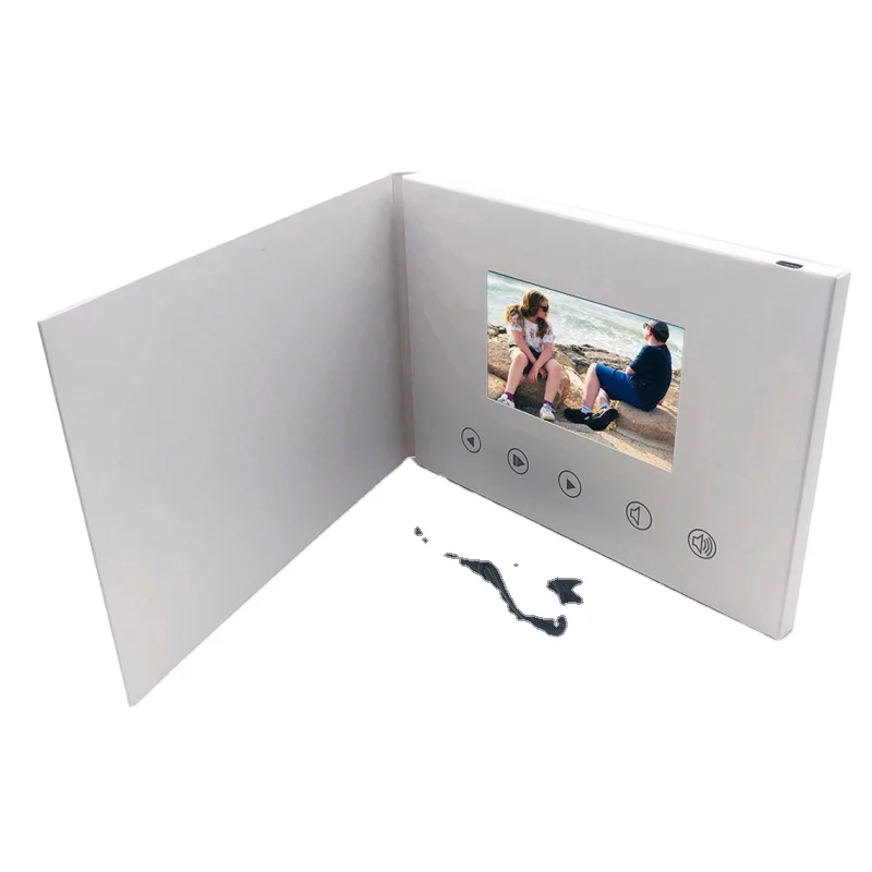 Sunvision accept custom order folded craft paper 7 inch TFT LCD display screen video brochure for advertising