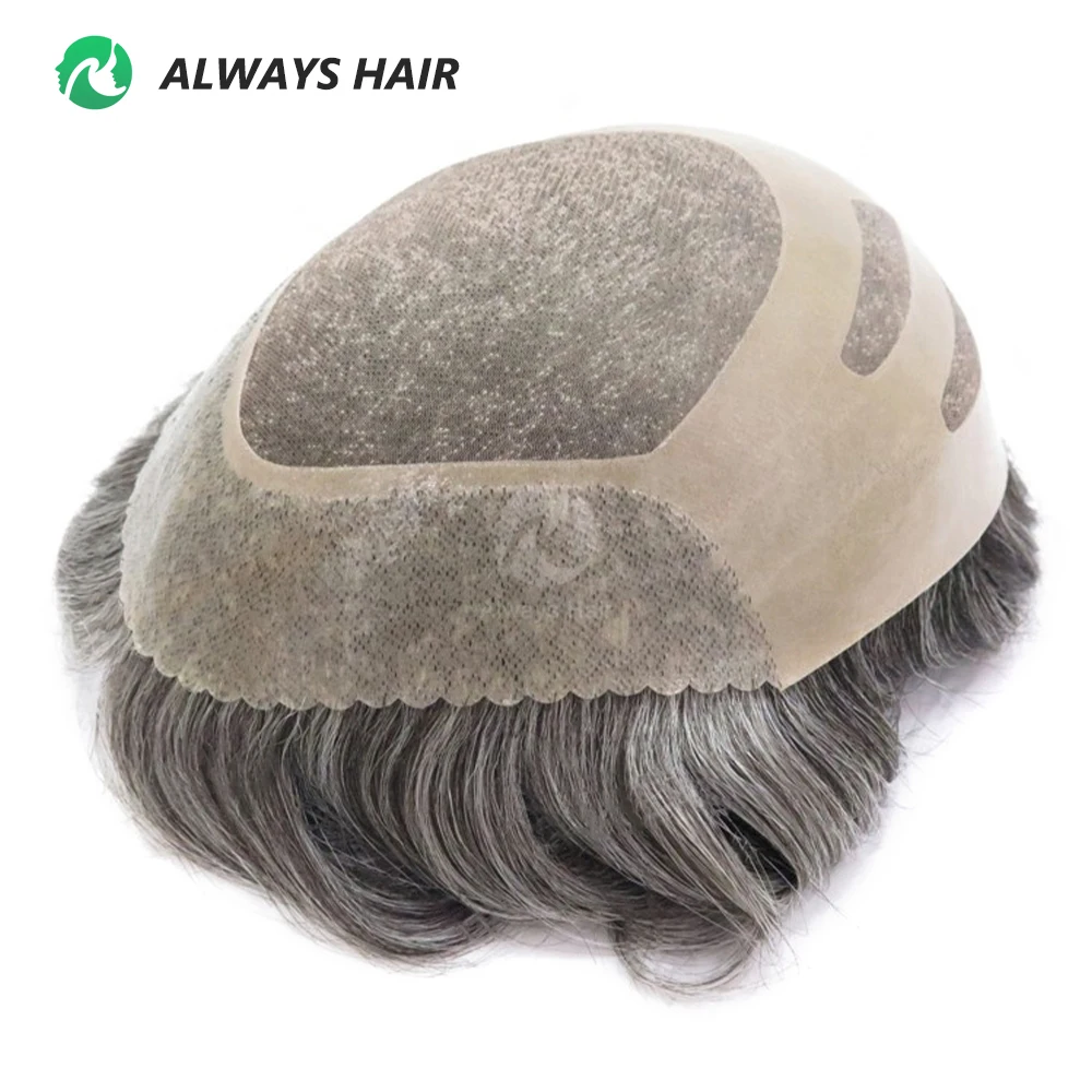 New Arrival Fine Mono Top Hair Patch for Men Mono And PU with Gauze Man Wig Toupee