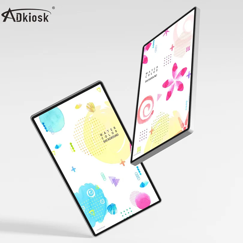 vertical 42inch lcd information totem interactive touch screen wall mounted internet kiosk