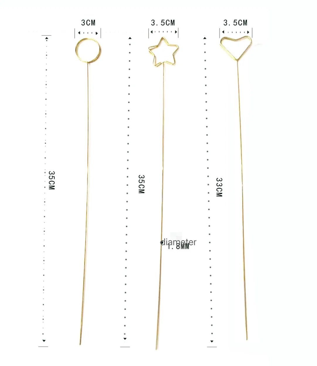 Gold Card Holder Inserting Rod DIY Metal Postcard Clips Party Decorative Korean Style Heart Gilded Flowers Packing Parts