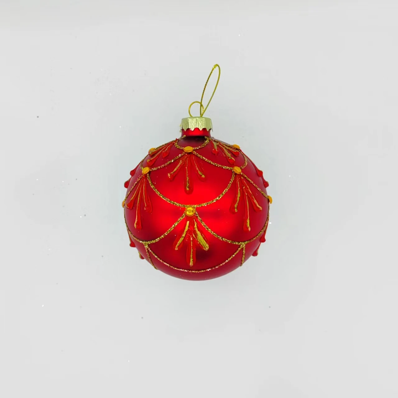 2023 New HotDesign Glass Ball Ornaments Christmas Glass Ball Red Irregular Striped Glass Ball Ornaments Christmas Tree Ornaments